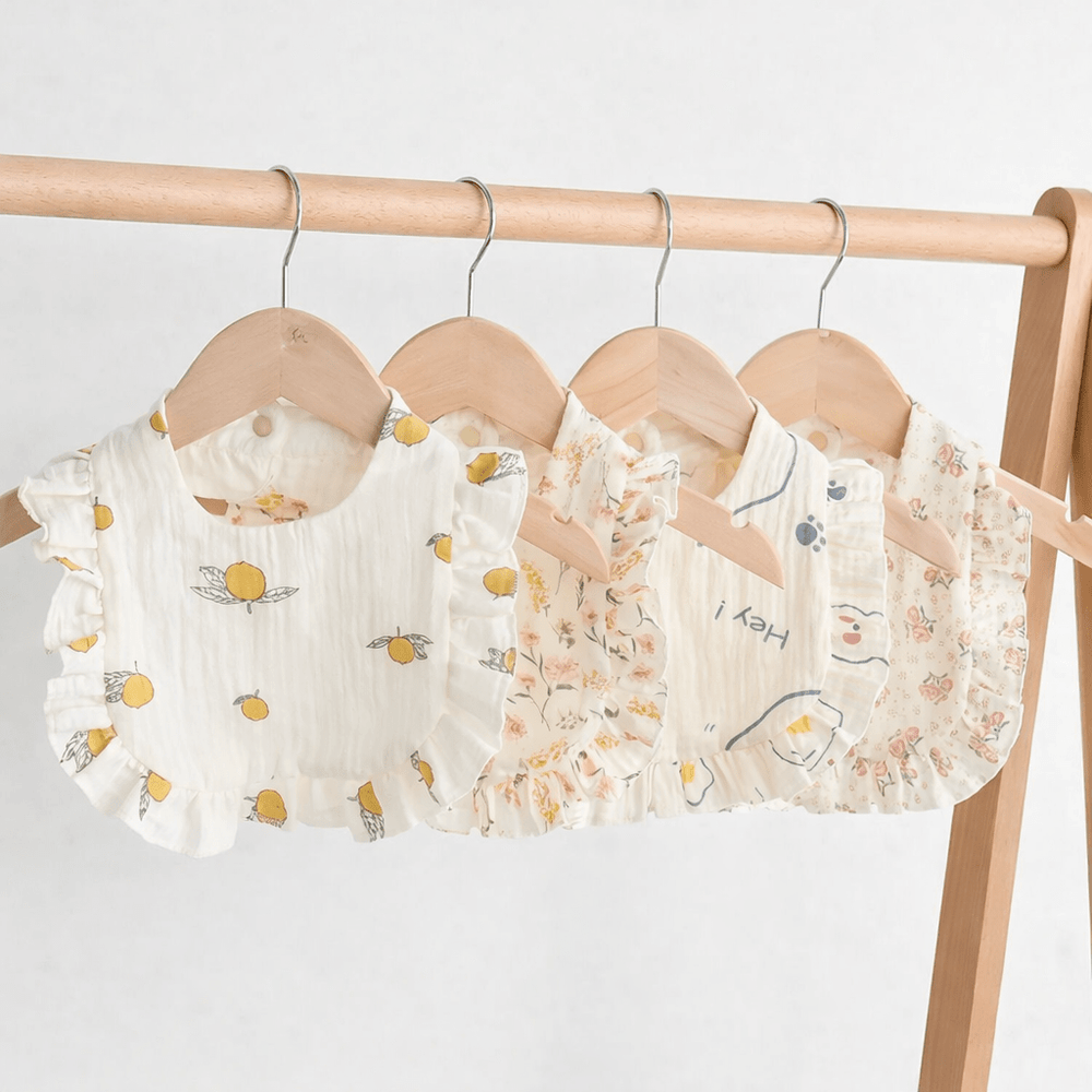 2 Bavoirs Bébé Coton Floral avec Volants Kalinatur
