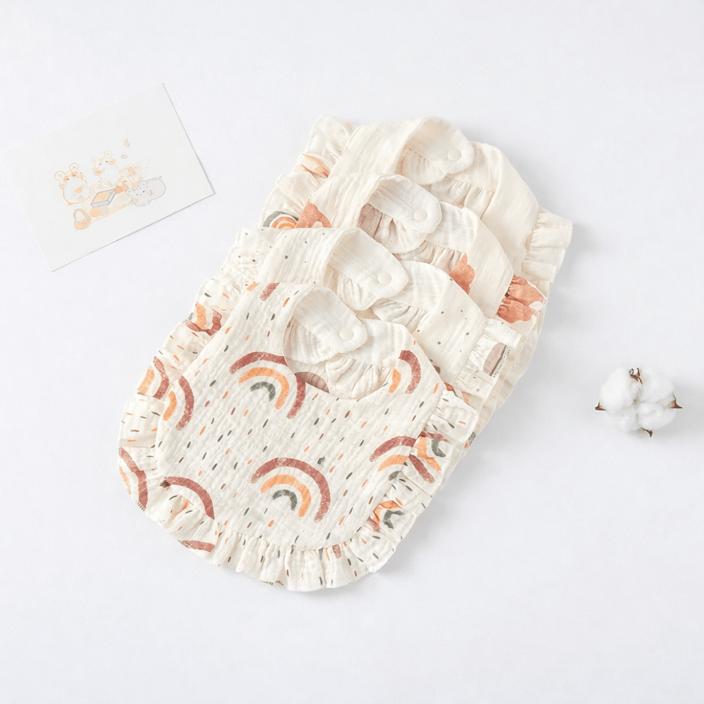 2 Bavoirs Bébé Coton Floral avec Volants Kalinatur