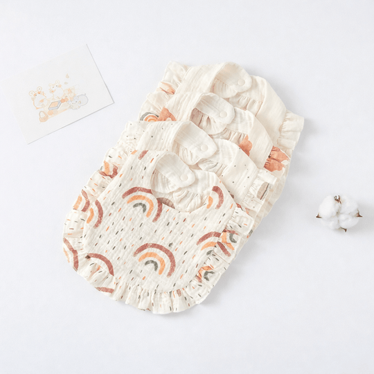 2 Bavoirs Bébé Coton Floral avec Volants Kalinatur