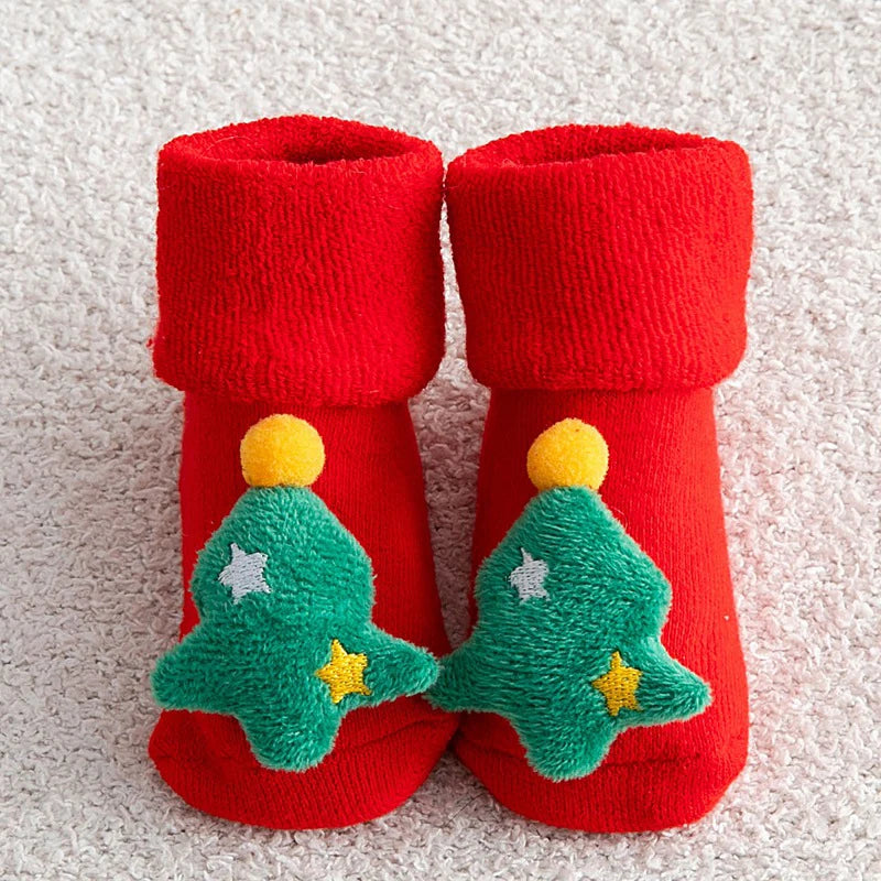 Chaussettes Bébé de Noël Antidérapantes