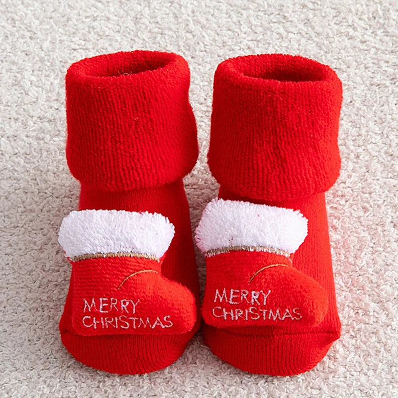Chaussettes Bébé de Noël Antidérapantes