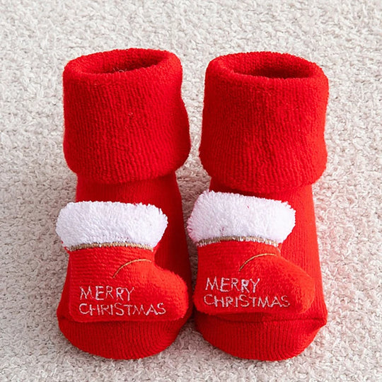 Chaussettes Bébé de Noël Antidérapantes
