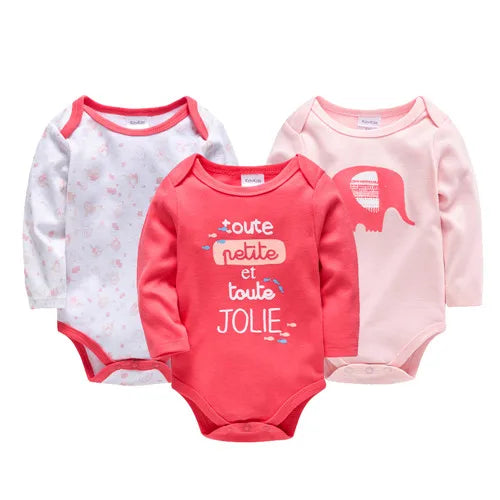 Set of 6 Baby Bodysuits 100% Cotton – Long Sleeves, Comfort &amp; Natural Softness | Kalinatur