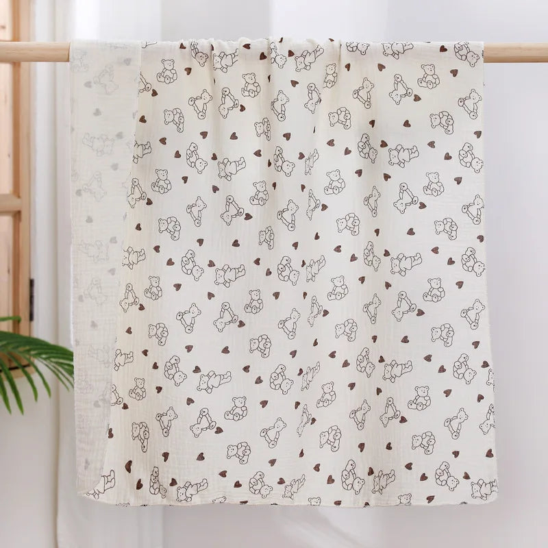 Couverture bébé en mousseline de coton 80x80 cm