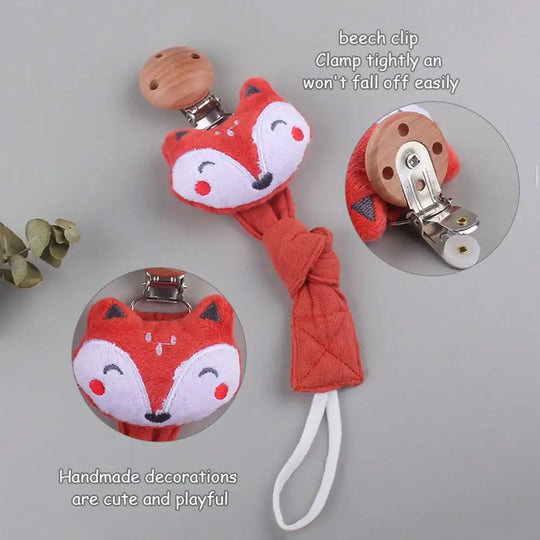 Sujetachupetes de madera y algodón Kalinatur™ – Seguridad y suavidad para el bebé