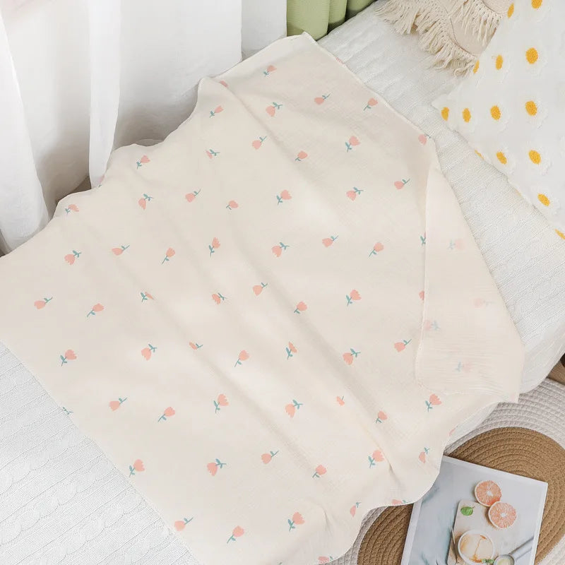 Couverture bébé en mousseline de coton 80x80 cm