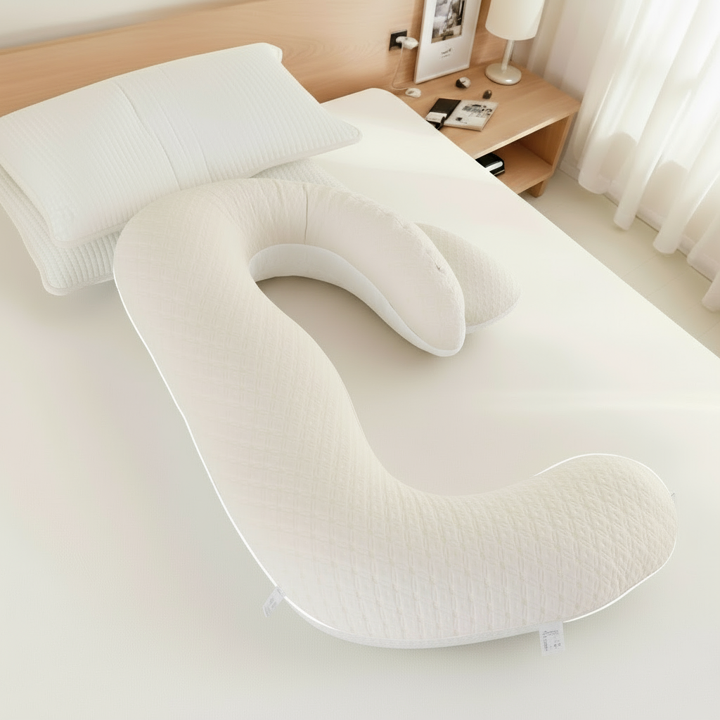 Almohada de embarazo suave y ajustable – Almohada ergonómica de maternidad para un sueño reparador