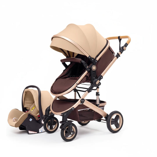 Poussette Bébé 3 en 1 Multifonction KaliNatur™ – Confort, Sécurité & Élégance