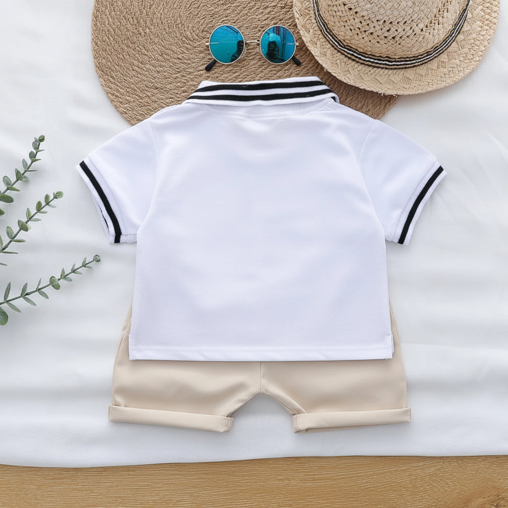 Ensemble polo et short brodés motif ours