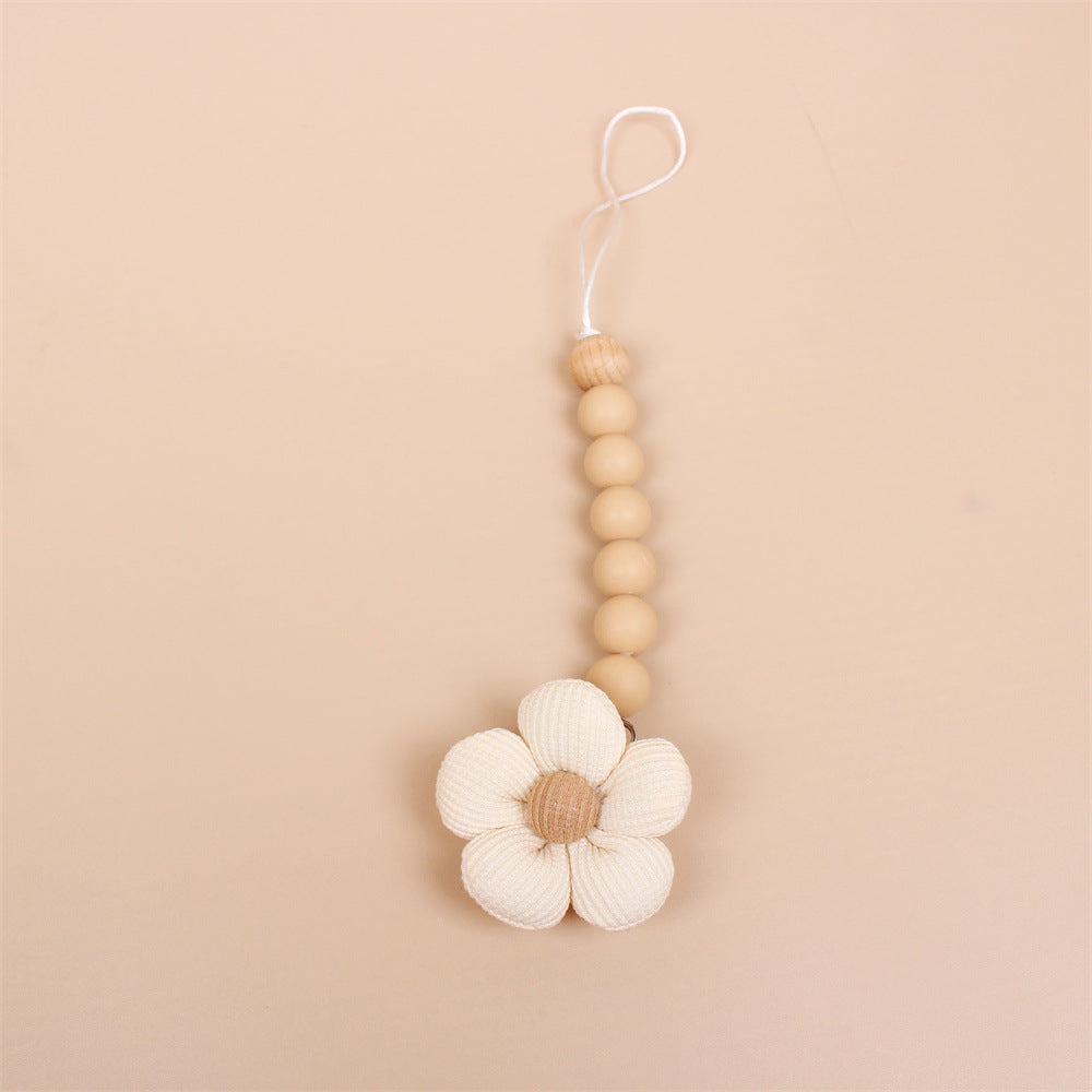 Clip para chupete Kalinatur™ de silicona con forma de flor – Mordedor natural