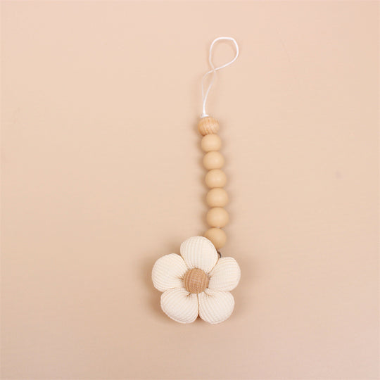 Clip para chupete Kalinatur™ de silicona con forma de flor – Mordedor natural