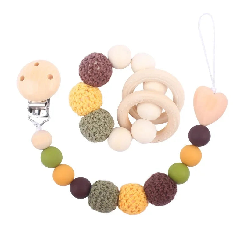 Attache-Tétine Bois & Silicone Naturel – Bracelet Bébé kalinatur™