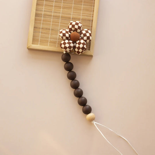 Clip para chupete Kalinatur™ de silicona con forma de flor – Mordedor natural