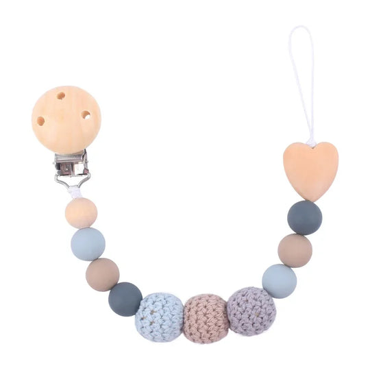 Attache-Tétine Bois & Silicone Naturel – Bracelet Bébé kalinatur™