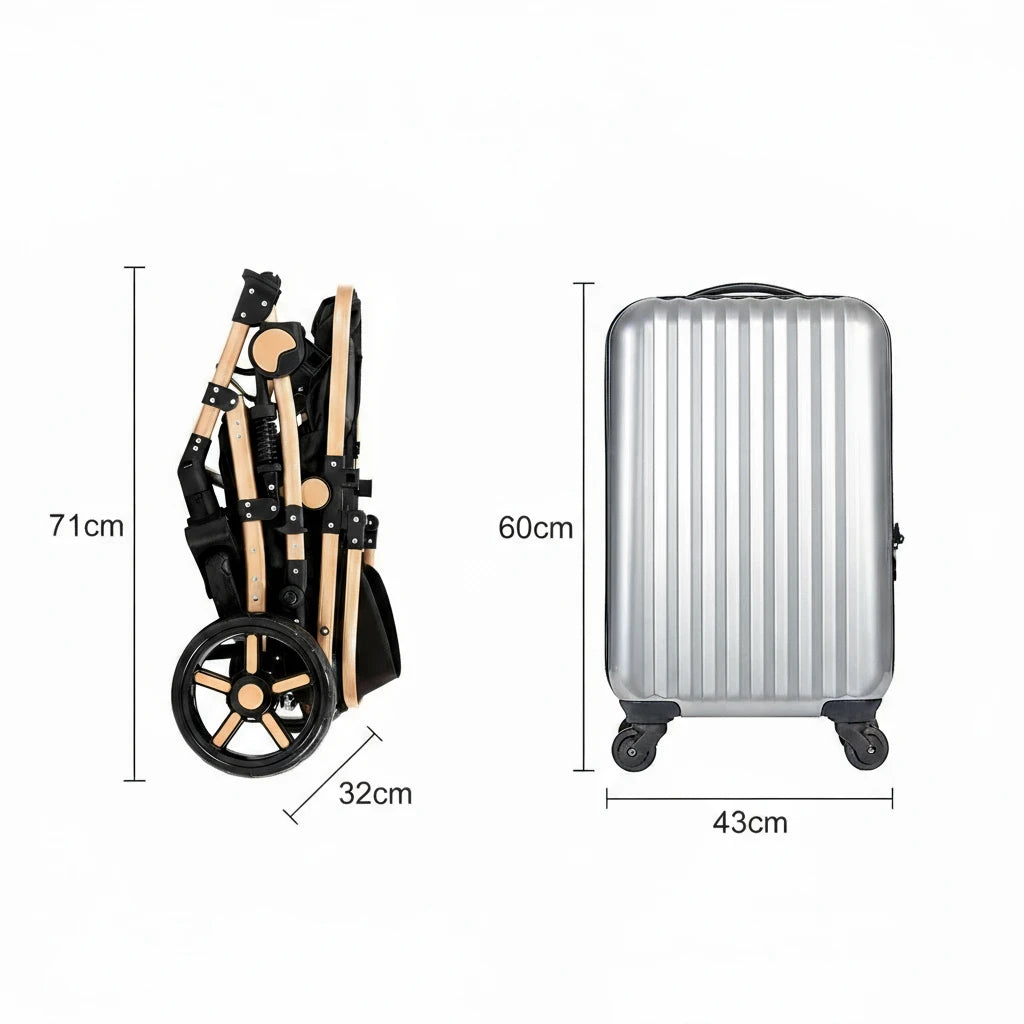 Poussette Bébé 3 en 1 Multifonction Kalinatur™ – Pliable, Tout-Terrain et Confort Absolu dès la Naissance