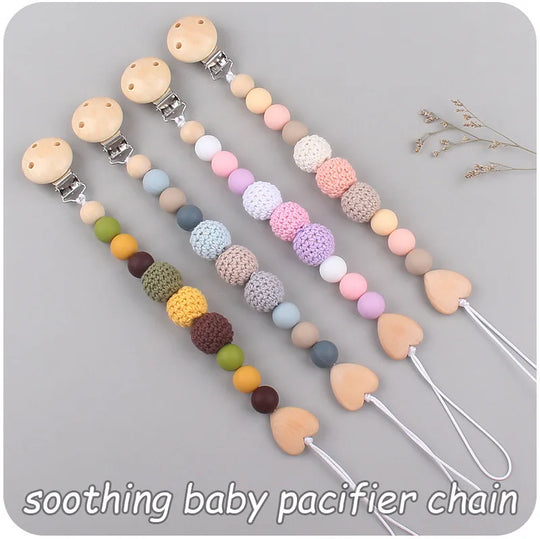 Attache-Tétine Bois & Silicone Naturel – Bracelet Bébé kalinatur™