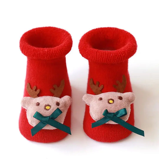 Chaussettes Bébé de Noël Antidérapantes