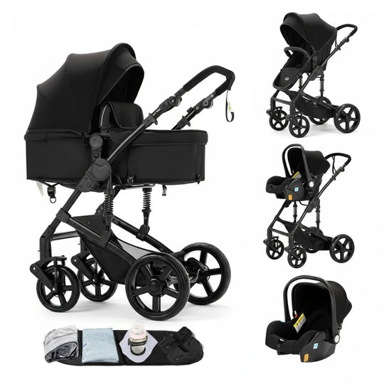 Poussette Bébé 3 en 1 Multifonction Kalinatur™ – Pliable, Tout-Terrain et Confort Absolu dès la Naissance