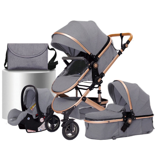 Poussette Bébé 3 en 1 Multifonction KaliNatur™ – Confort, Sécurité & Élégance