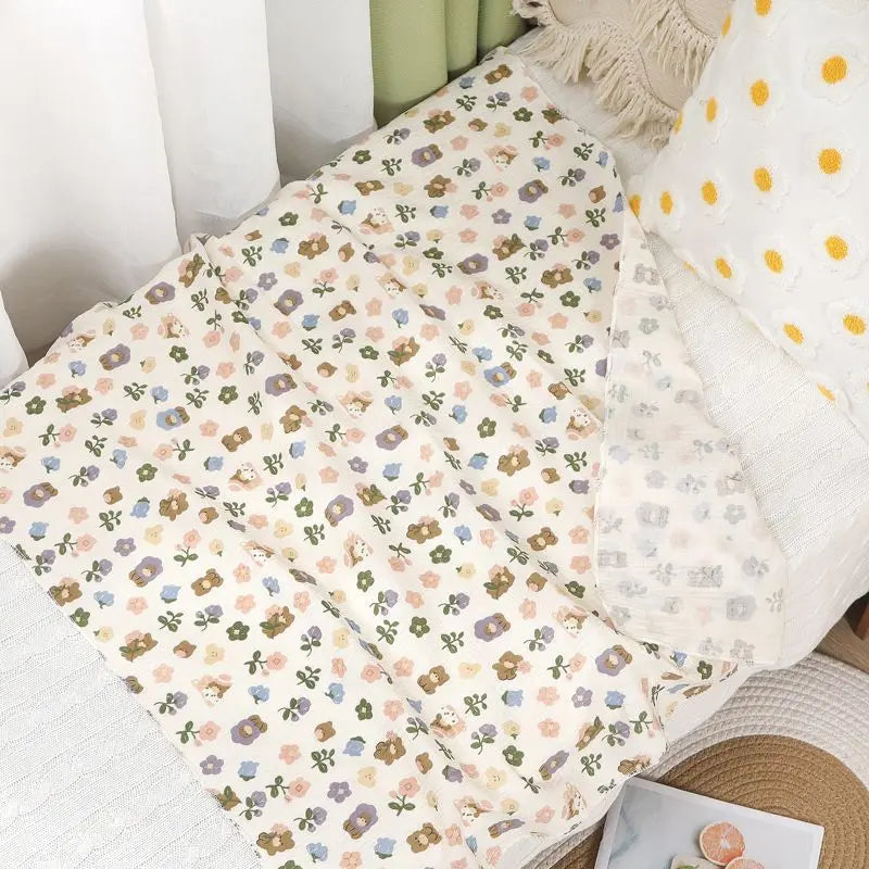 Couverture bébé en mousseline de coton 80x80 cm