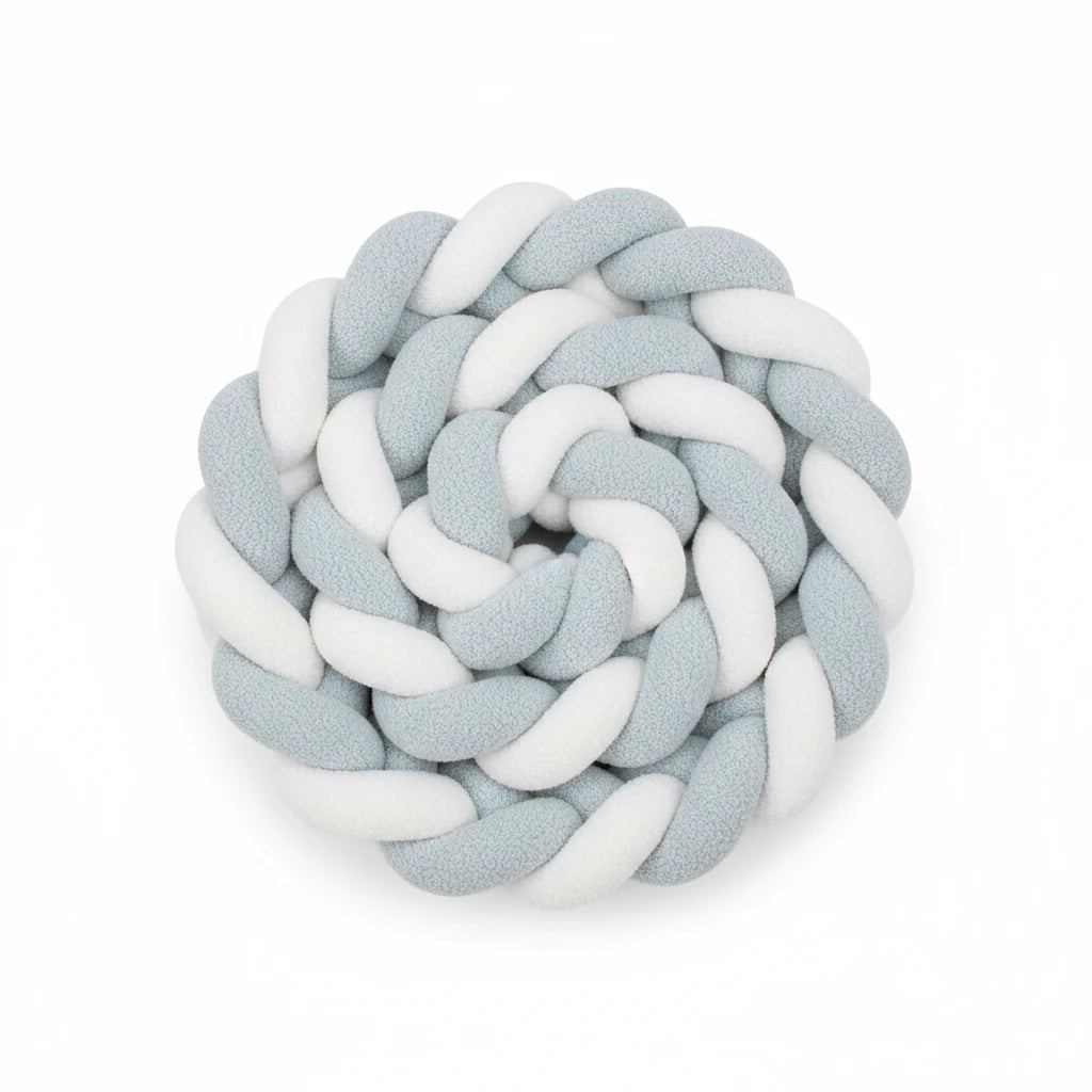 Tresse de lit bébé 2 mètres – Tresse de protection coton doux et respirant | Tour de lit tressé pour berceau et lit bébé