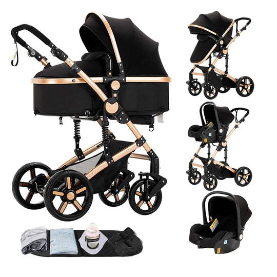 Poussette Bébé 3 en 1 Multifonction Kalinatur™ – Pliable, Tout-Terrain et Confort Absolu dès la Naissance