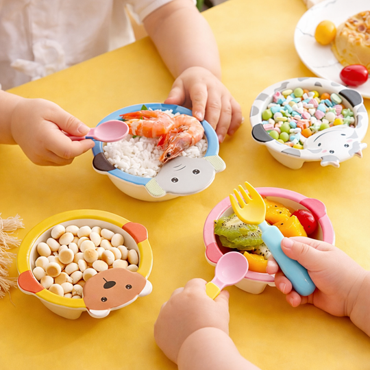 Assiette Bébé en Fibre de Bambou Antidérapante Kalinatur