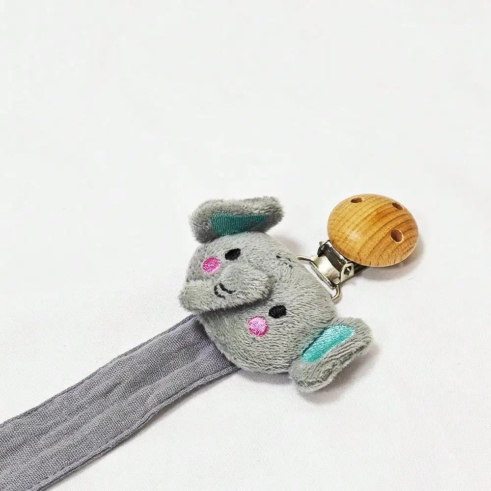 Attache-tétine en bois et coton– Sécurité & douceur bébé