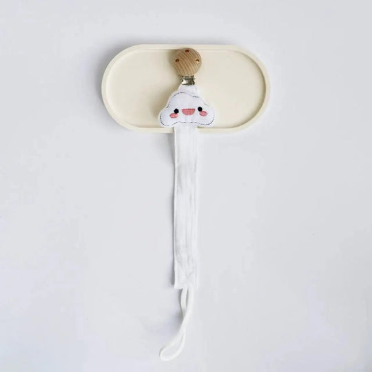 Attache-tétine en bois et coton– Sécurité & douceur bébé