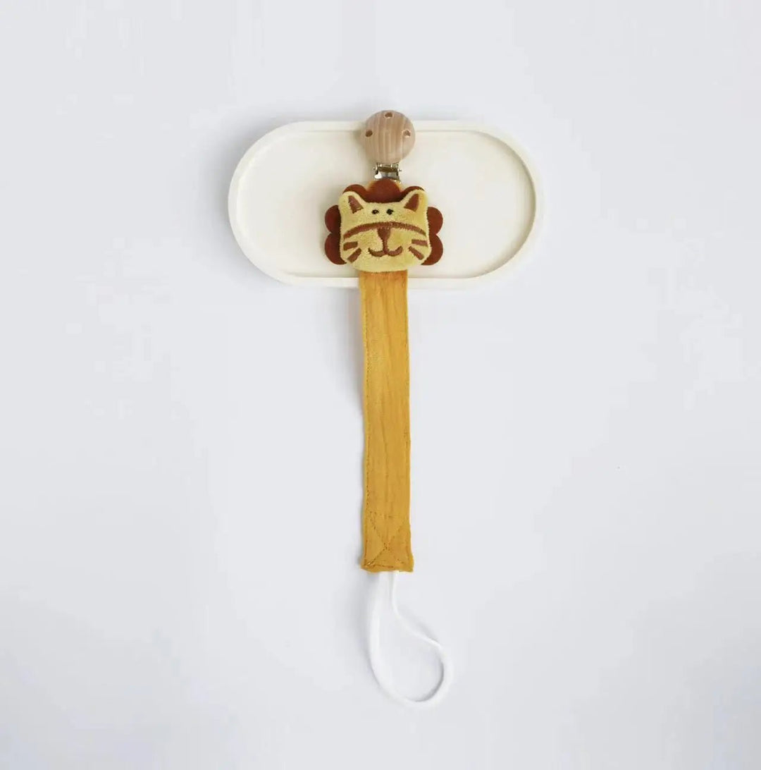 Attache-tétine en bois et coton– Sécurité & douceur bébé