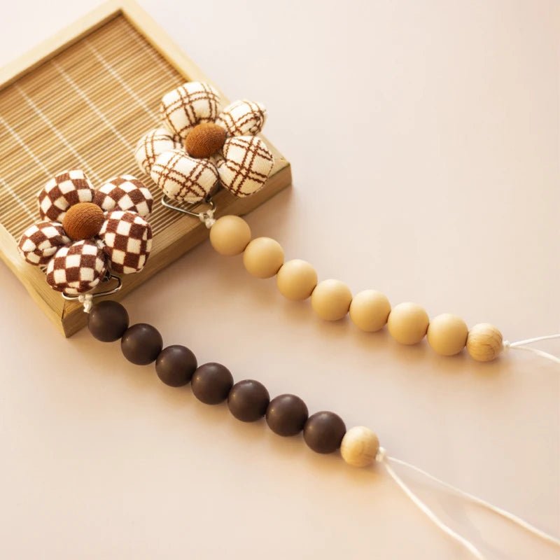 Attache-tétine fleur silicone Kalinatur™ – Anneau de dentition naturel