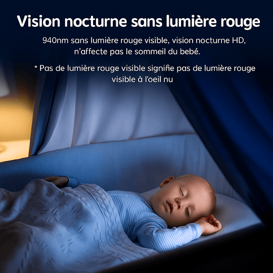 Babyphone Caméra  WiFi 1080P Intelligente – Vision Nocturne, Détection des Pleurs & Température
