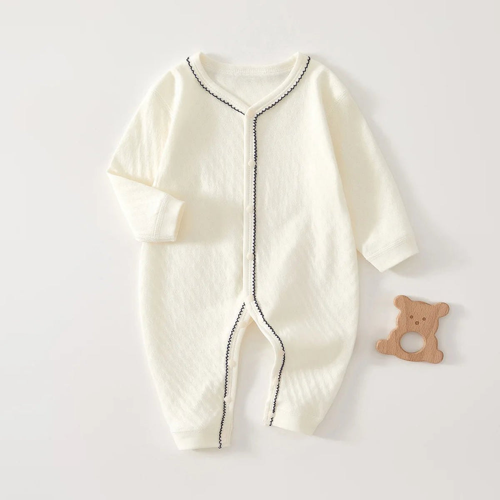 « Barboteuse bébé blanche en coton doux – Kalinatur »