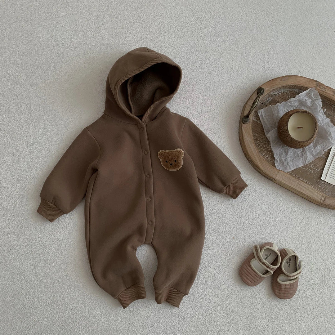   combinaison marron avec capuche ourson
