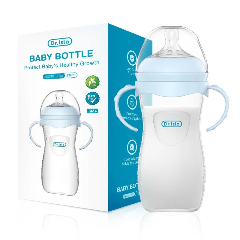Biberon Bébé 150/240/330 ml avec Poignées, Silicone, Débit Moyen Kalinatur