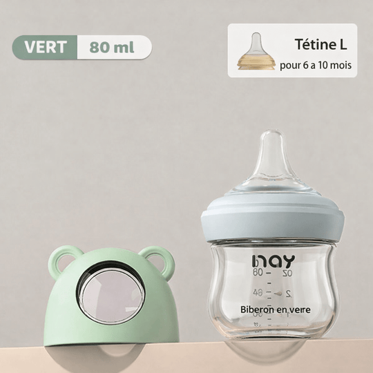 Biberon en Verre 160ml / 240ml Anti-Colique pour Nouveau-né Kalinatur