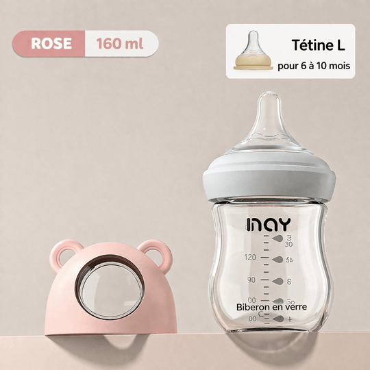 Biberon en Verre 160ml / 240ml Anti-Colique pour Nouveau-né Kalinatur