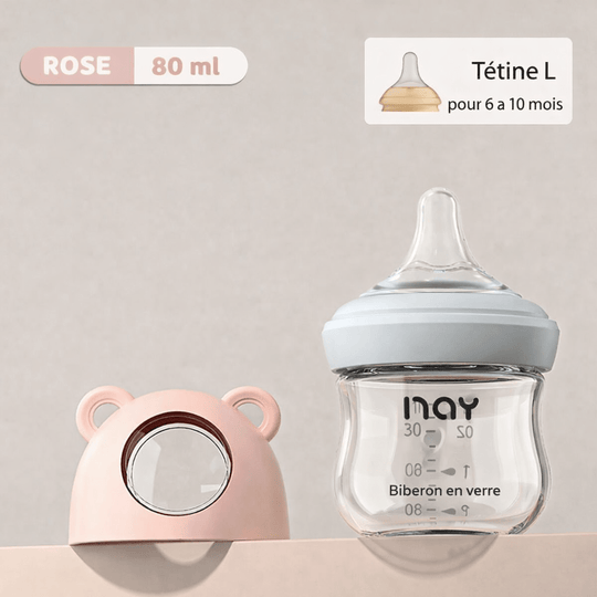 Biberon en Verre 160ml / 240ml Anti-Colique pour Nouveau-né Kalinatur