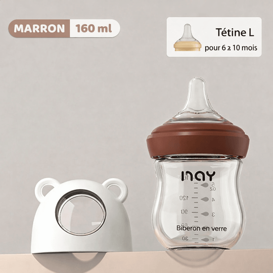 Biberon en Verre 160ml / 240ml Anti-Colique pour Nouveau-né Kalinatur