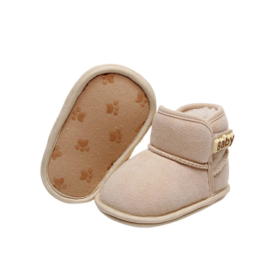 Semelle antidérapante bottines bébé beige