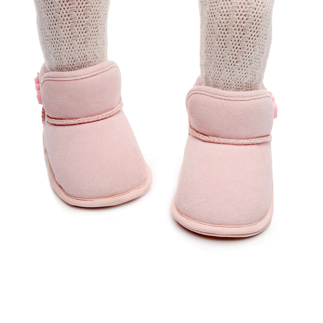 Bottines chaudes rose poudré pour bébé, vue portée
