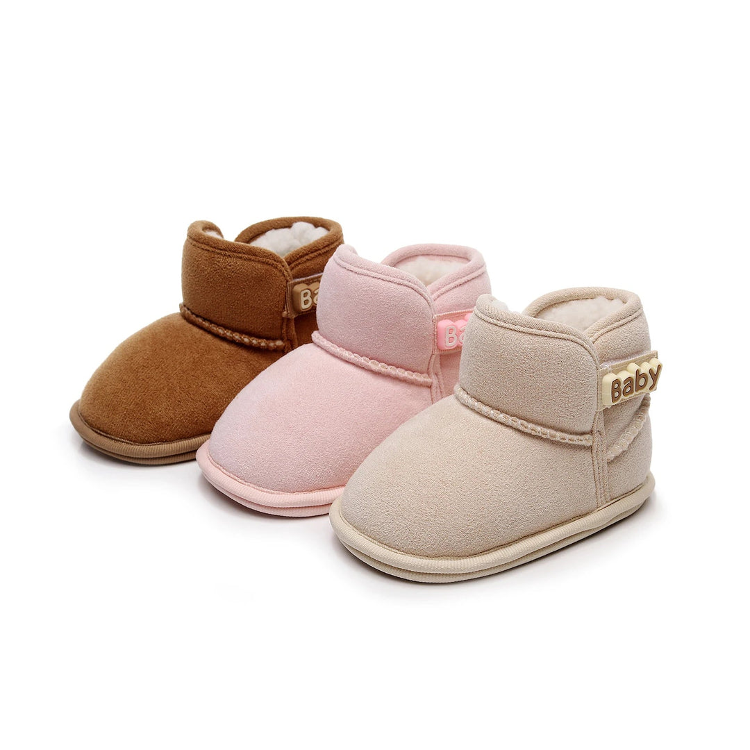 Bottines d’hiver bébé rose avec doublure chaude et semelle souple