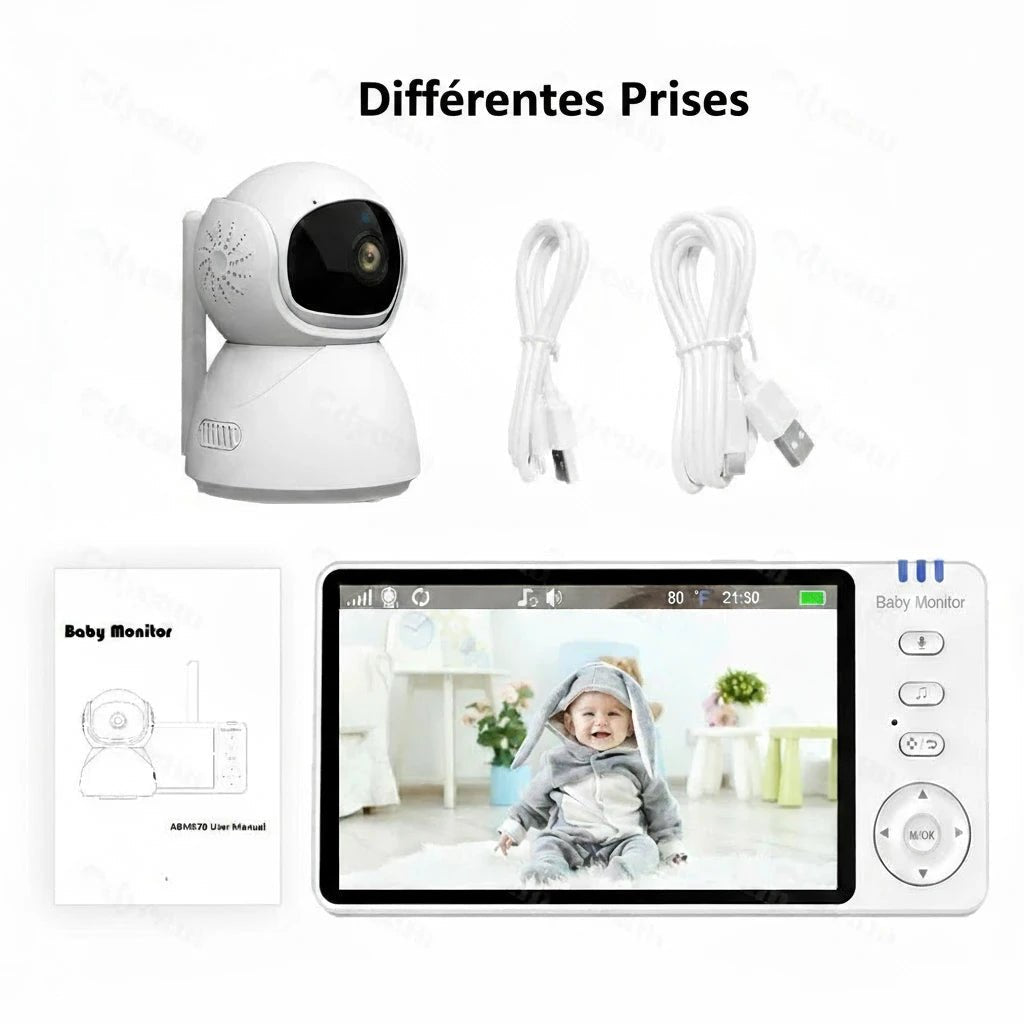 Caméra bebé BabyCam Serenity HD 5” - Vision nocturne & Audio bidirectionnel - Rotation 355°