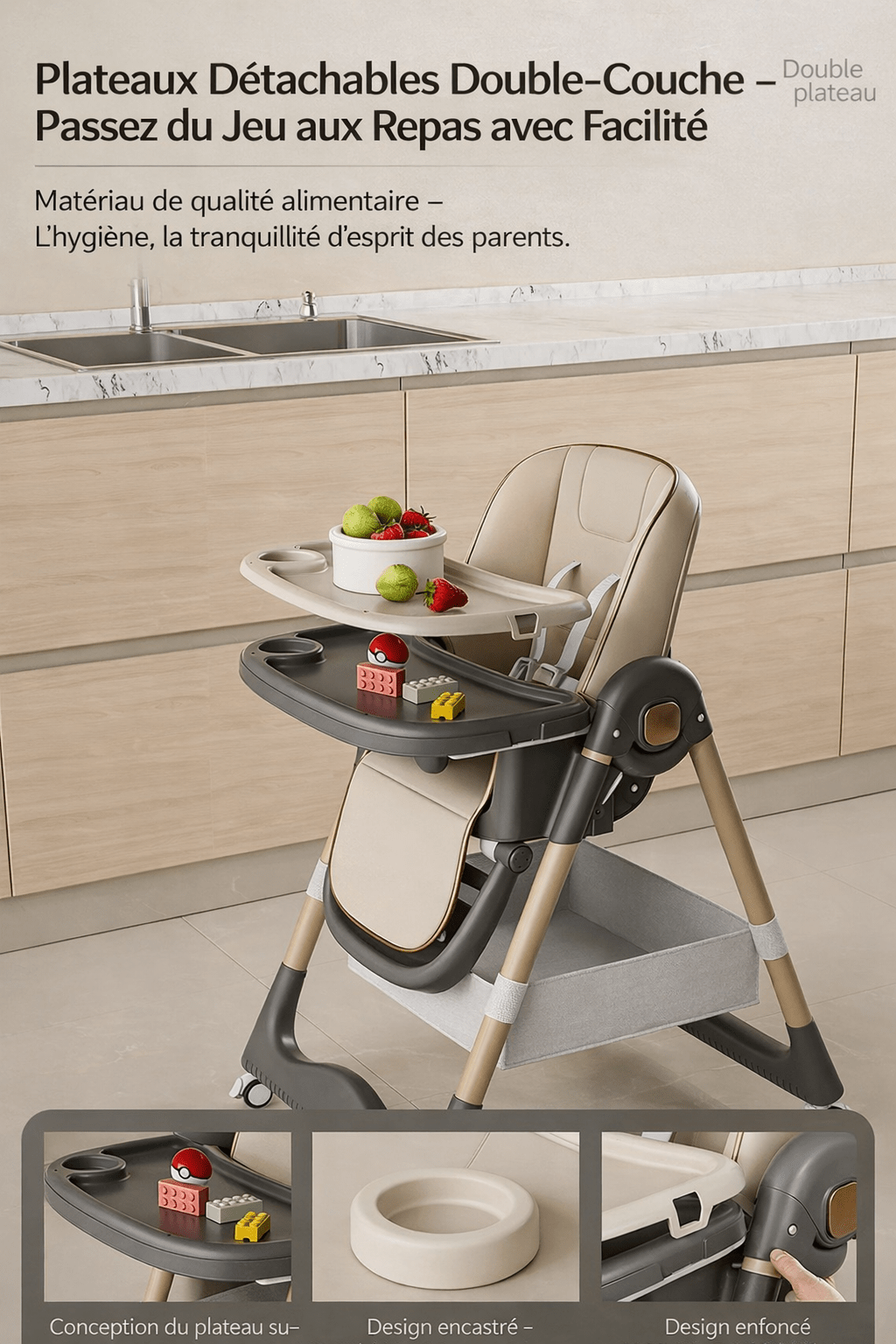 Chaise haute bébé multifonction Kalinatur