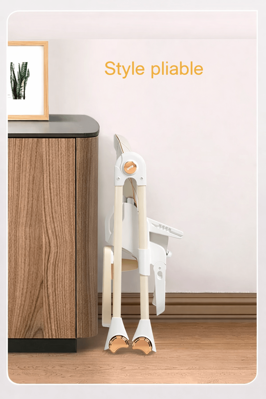 Chaise Haute Bébé Multifonction Pliable avec Roues Kalinatur