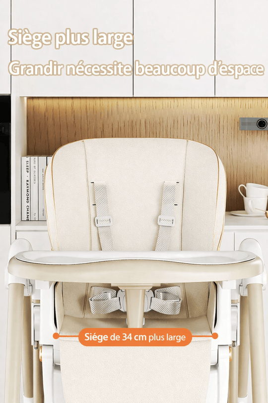Chaise Haute Bébé Multifonction Pliable avec Roues Kalinatur