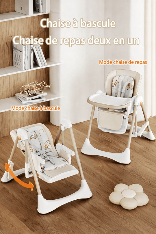 Chaise Haute Bébé Multifonction Pliable avec Roues Kalinatur