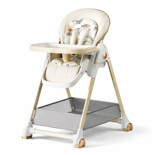 Chaise Haute Bébé Multifonction Pliable avec Roues Kalinatur