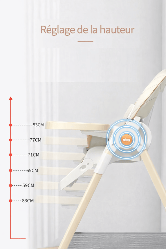 Chaise Haute Bébé Multifonction Pliable avec Roues Kalinatur