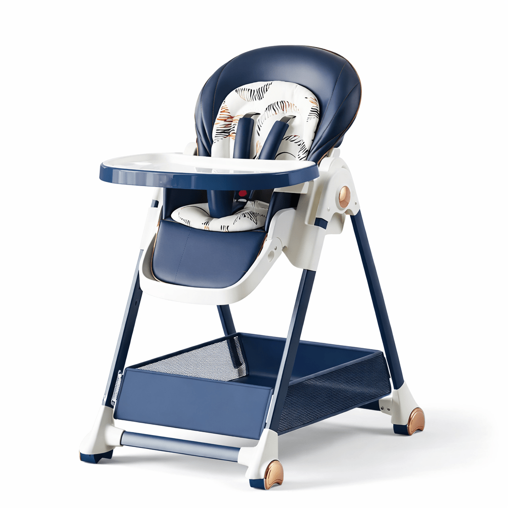 Chaise Haute Bébé Multifonction Pliable avec Roues Kalinatur